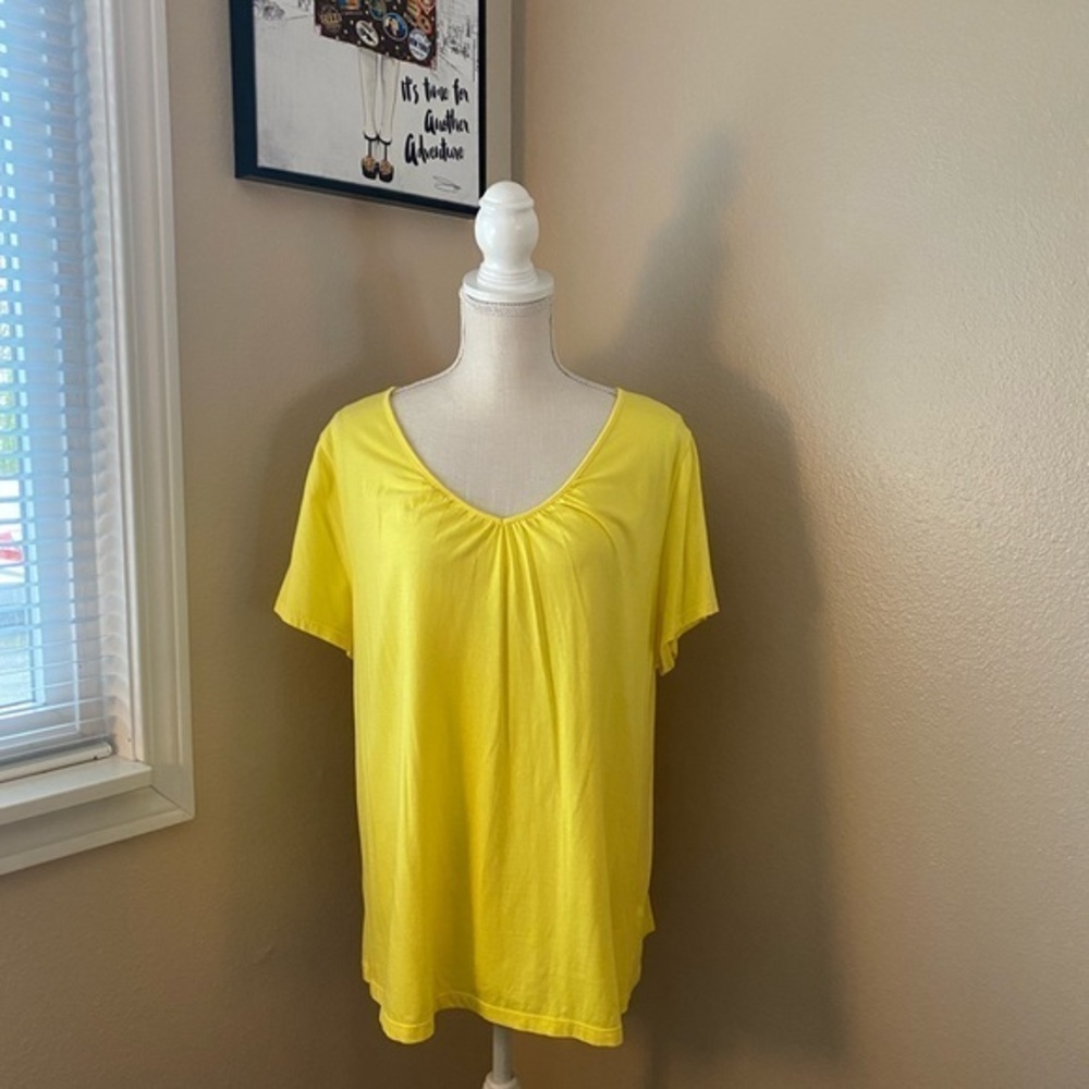 Fashion Bug yellow short sleeve V-neck tee, Sz. 1X